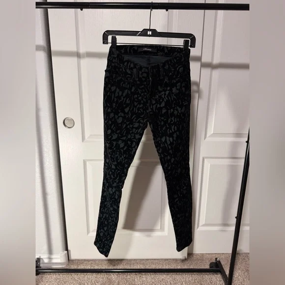 J brand black velvet Patterned Women's Pants Size 25 - Picture 5 of 8